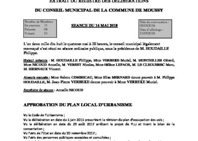 Délibération Approbation du PLU