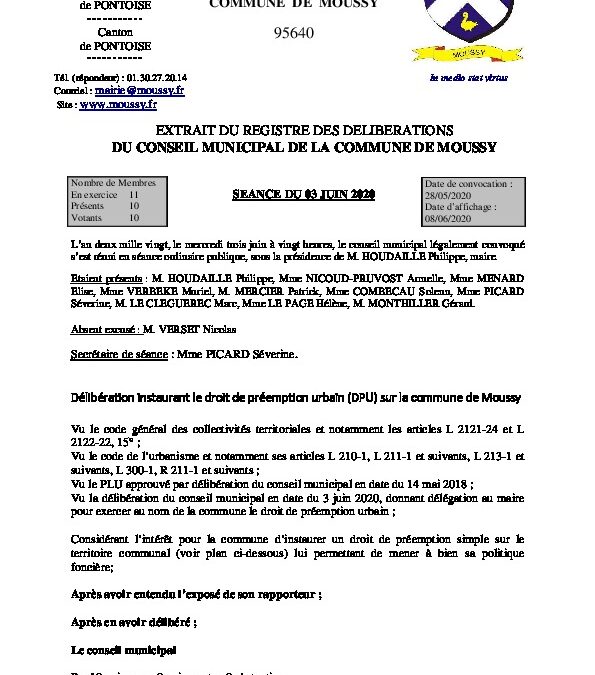 Droit de préemption urbain – DPU