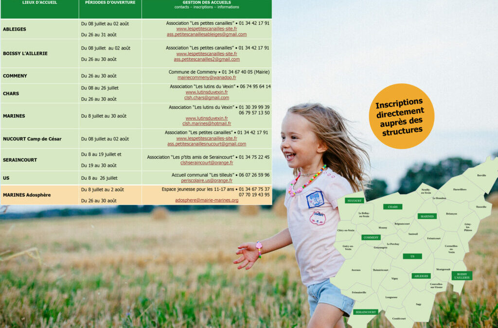 Accueils de loisirs pour les vacances d’été