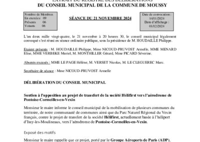 99_DE-113_Deliberation Soutien Contre Projet Aerodrome Cormeilles
